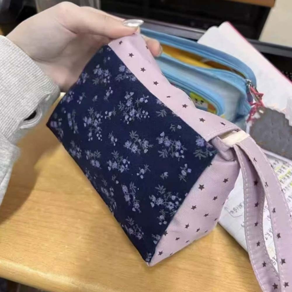 Purple Print Floral Makeup Bag - огляд і ціна Lifestyle Of Korean