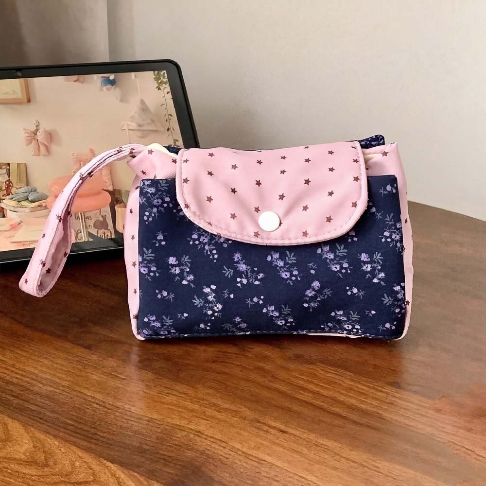 Purple Print Floral Makeup Bag - огляд і ціна Lifestyle Of Korean